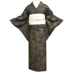 AA27愛華 【印伝】 特選創作江戸小紋訪問着着物 美品 手縫い仕立て 
