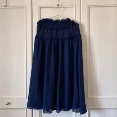 54 axesfemme　アクシーズファム　skirt　ブルー 青 藍色 ネイビー 紺色　BLUE　NAVY　lace　レース　ロリータ　お呼ばれ　デート　オフィスカジュアル　食事会　ロング　long