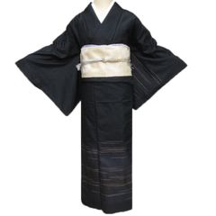新之助上布 本麻黒と 兵児帯キット - メルカリ