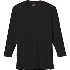 ミズノ MIZUNO ブレスサーモエブリ Vネック 長袖シャツ 男性用 ブラック[C2JA560109]