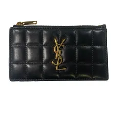 ♪4222 サンローランパリ フラグメントケース 小銭入れ コインケース カサンドラ ブラック レディース Saint Laurent Paris 743107 中古