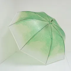 Wpc. ワールドパーティー 傘 USED美品 旅する喫茶×Wpc. グリーン 新緑のクリームソーダ ジャンプ ビニール 60cm B1898