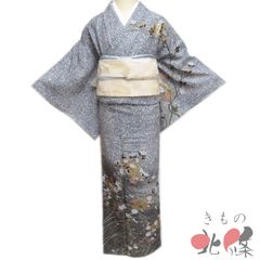 専用】着物 訪問着 フルセット 正絹 たたき染め モノトーン 金 花