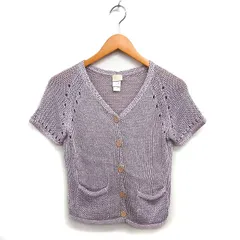 クリッツィア KRIZIA MAGLIA ラグランスリーブ カーディガン ニット コットン混 クロップド 半袖 くすみピンク /NT19のサムネイル