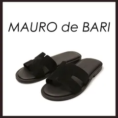 新品 未使用 マウロデバーリ 6029 レザーサンダル ブラック26cm【MAURO de BARI】スエードレザー Hカットラインサンダル スライドサンダルのサムネイル