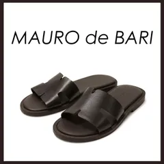 新品 未使用 マウロデバーリ 6029 レザーサンダル ブラウン25.5cm【MAURO de BARI】ナッパレザー Hカットラインサンダル スライドサンダルのサムネイル