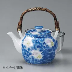 【新品】墨はじき二色花U付 8号土瓶(有田焼)