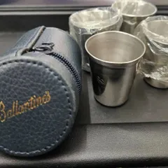 バランタイン ステンレス ショットグラス 4個セット 専用ケース付