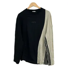 MONCLER(モンクレール) 長袖Tシャツ サイズXL メンズ美品  LS T-SHIRT 黒×ベージュ クルーネック/adidas
