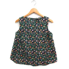 マルティニーク martinique 花柄 シャツ ブラウス ノースリーブ コットン 綿 ネイビー 紺 /FT41のサムネイル