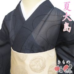 小紋 身丈154 裄64 単衣 紬 藍染 ドット文様 着物 061b - メルカリ