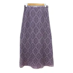 アパートバイローリーズ apart by lowrys フレアスカート マキシ ロング 総柄 F 紫 パープル /MN