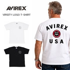 AVIREX USAFワッペンでかロゴ ホワイトコットンTシャツゆったりサイズ 