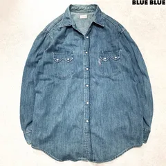 BLUE BLUE JAPAN デニムシャツ ウエスタンシャツ ワークシャツ ノコギリフラップ ソートゥース ロングスリーブ 長袖 サイズ3 インディゴブルー 青系 ブルーブルージャパンのサムネイル