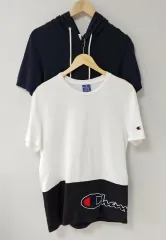 Champion 半袖 フード付きワンピース (L) + カラーブロック 半袖Tシャツ (M) まとめ