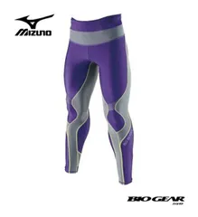 【ゆうパケットで送料無料！代金引換不可】MIZUNO ミズノ BG8000（裾ファスナー付） バイオギアタイツ(ロング) パープル×ライム[A60BP27067] ※配達日時指定不可商品です。