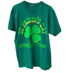 90s USA製 FRUIT OF THE LOOM 半袖 プリントTシャツ L グリーン フルーツオブザルーム 90年代 セント・パトリックス・デー 夏物 a804-6456のサムネイル