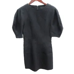 ザラ ZARA ワンピース ミニ パフスリーブ 半袖 S 黒 ブラック /AU