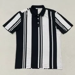 XL ルイカステル ストライプ ゴルフ 機能性 半袖 ポロシャツ 0424-1