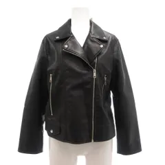 ザラ ZARA 美品 ダブル ライダースジャケット フェイクレザー 黒 11-12 /MG