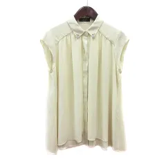 ジャスグリッティー JUSGLITTY ブラウス 半袖 ビジュー 2 M 黄色 イエロー /MN