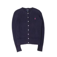 ポロラルフローレン ウィメンズ ネイビー ケーブルニット カーディガン