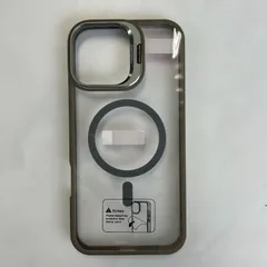 iPhone 15 16  Pro ProMax 16 Plus MagSafe対応 iPhoneケース レンズ保護付き スタンド機能 グレー