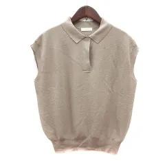 ビームスハート BEAMS HEART ニット カットソー ノースリーブ グレージュ /MN