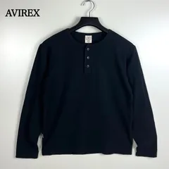 AVIREX DAILY TRECO CREW-NECK L/S T-SHIRT XL 6153482 BLK アヴィレックス デイリーテレコ ロンT 美品 黒 人気 サーマル ヘンリー