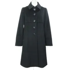 フィグノ FIGNO ウールカシミヤ コート ロング Aライン 日本製 9AR M相当 黒 ブラック /X