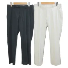 ユニクロ UNIQLO 24SS 2点セット 感動パンツ コットンライク 色違い ウエスト79cm レングス73cm M相当 ネイビー ナチュラル 321-463822 /X