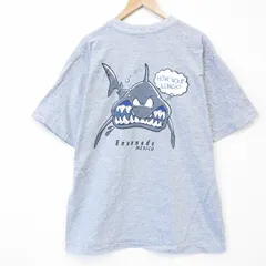 XL/古着 半袖 ビンテージ Tシャツ メンズ 90年代 90s サメ 大きいサイズ コットン クルーネック グレー 霜降り 26apr03