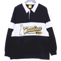 FR2 Caution Rabbit Classic Rugby Long-sleeve Shirt Lサイズ ブラック FRC3890のサムネイル