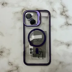 iPhone 14 Plus/15 Plus 15 ProMax 16 Plus 16 Pro MagSafe対応 iPhoneケース レンズ保護付き スタンド機能 パープル