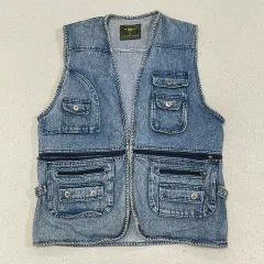 XL ヴィンテージ マルチポケット デニム ベスト 0424-1
