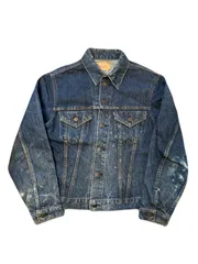 6)60〜70‘s Levi’s 70505-0217 Big E denim jacket ボタン裏521(デニソン工場) 第一ボタン4cm幅