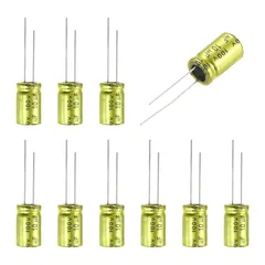 uxcell 10uF 100V 非極性電解コンデンサ、10mm x 17mm アルミニウムオーディオコンデンサ DIYプロジェクト用オーディオツイータ周波数分割器 10個入り