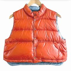 美品】 BEAMS BOYナイロン リップストップ リバーシブル ダウンベスト