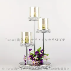 キャンドルホルダー ３個 おしゃれ 豪華 大きめ クリスマス パーティー ウェディング きらきら シルバー ゴールド 銀 金 イベント リビング テーブル 玄関 4-7