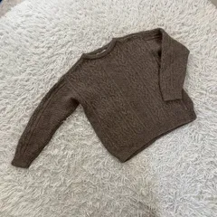 UNIQLOユニクロ INES DE LA FRESSANGE コラボ ケーブルニットセーター 大人カジュアル ウール レディース XL ブラウン 251-181424 2016年 冬