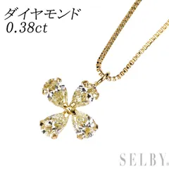 K18YG ダイヤモンド ペンダントネックレス 0.38ct フラワー