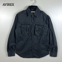 AVIREX ミリタリー ジップシャツ XL フェード Y2K ギミック 半袖 
