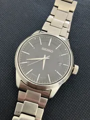 【稼働品】SEIKO セイコー ソーラー電波時計 7B24 デイト 黒 メンズ