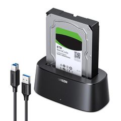 UGREEN HDD 케이스 2.5 / 3.5 인치 HDD SSD 용 스탠드 SATA to USB 3.0 하드 디스크 케이스 외장 도킹 스테이션 24TB까지 대응 UASP 대응 TRIM 기능 탑재 12V 전원 어댑터 포함 f16da396