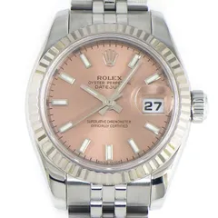 ロレックス Rolex 腕時計 デイトジャスト 179174 D番 2005年製 サンレイ ピンク文字盤 デイト 夜光針・インデックス K18WG SS 自動巻き 【中古】のサムネイル