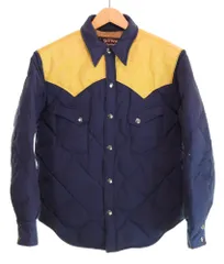 シュガーケーン SUGARCANE Leather Western Toke Down Jacket レザー ウエスタン ヨーク ダウン ジャケット ジャケット ネイビー Mサイズ 103MT-4424のサムネイル