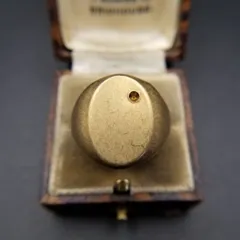 クラシカル オーバル ヴィンテージ シグネット リング ゴールドトーン 指輪 大ぶり メンズ コスチュームジュエリー Y27-A③