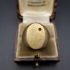 クラシカル オーバル ヴィンテージ シグネット リング ゴールドトーン 指輪 大ぶり メンズ コスチュームジュエリー Y27-A⑤