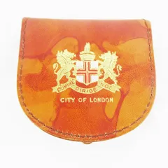 CITY OF LONDON レザー コインケース 小銭入れ 財布 ロゴ 茶 ブラウン 英国製