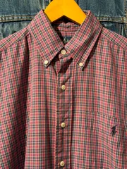 【 90s  Ralph Lauren  S/S Shirt  】 ラルフローレン　半袖　ボタンダウンシャツ　BLAIRE　ポケット付き　チェック　ポニー　《 S 》